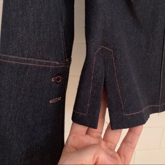 Vertigo Petites Paris Dark Blue Wash Fitted Denim Stretch Jacket Small Petite - Picture 7 of 11